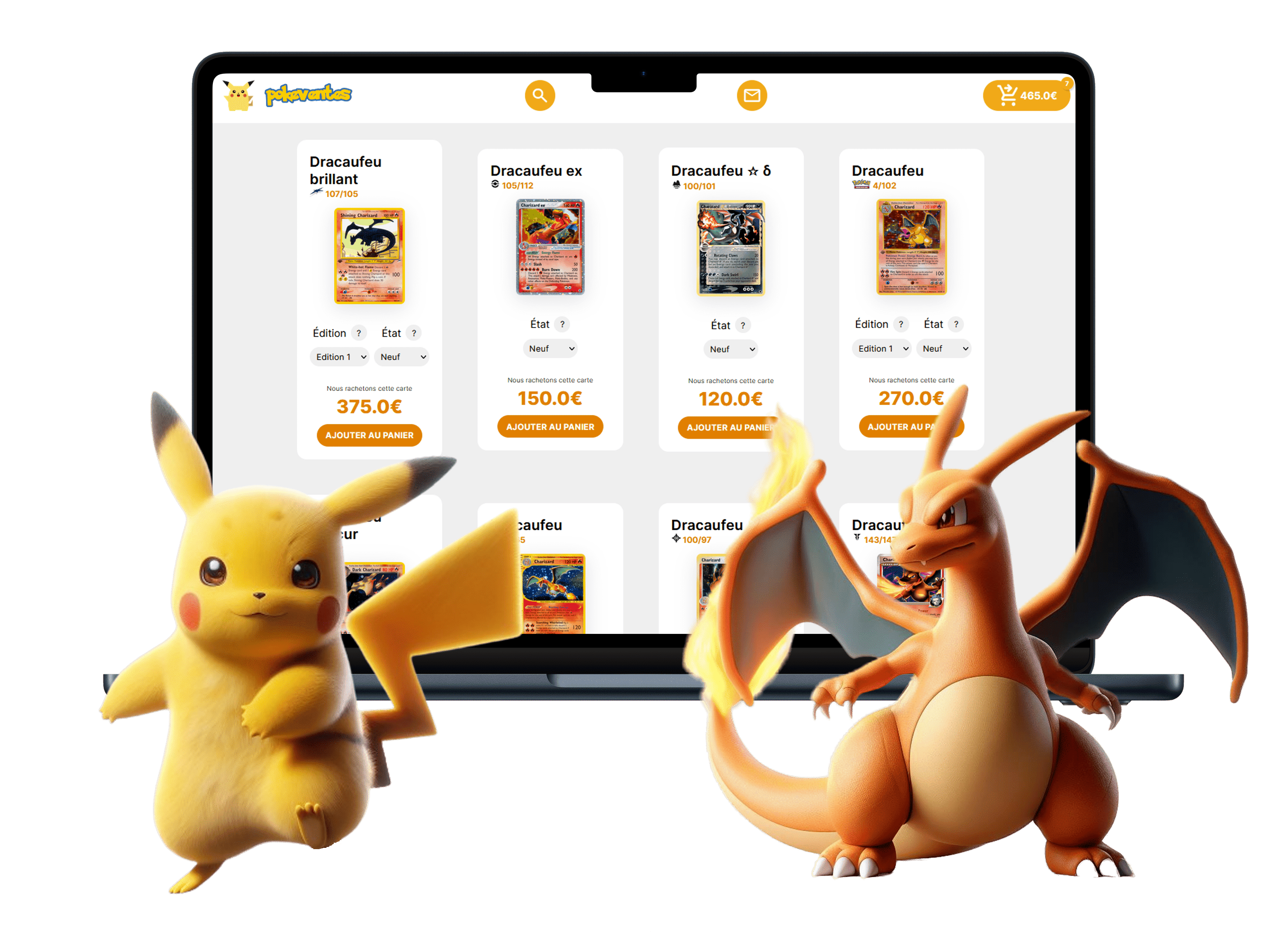 Calculateur de valeur € des cartes Pokémon, Vendezles en 10 min